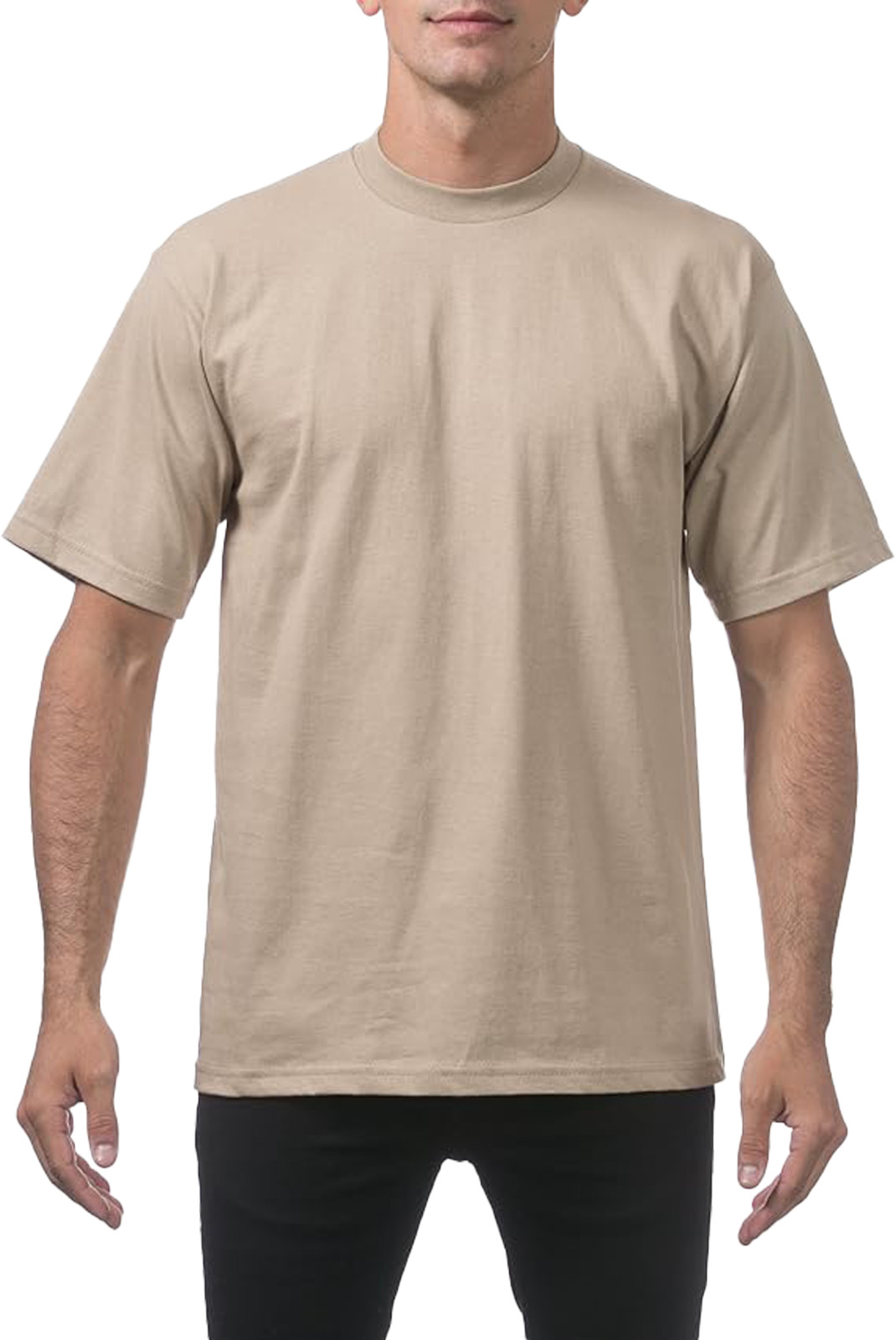 Pro Club Men’s Heavyweight T-Shirt Crew Neck Plain Blank Short Sleeve Tee All Si