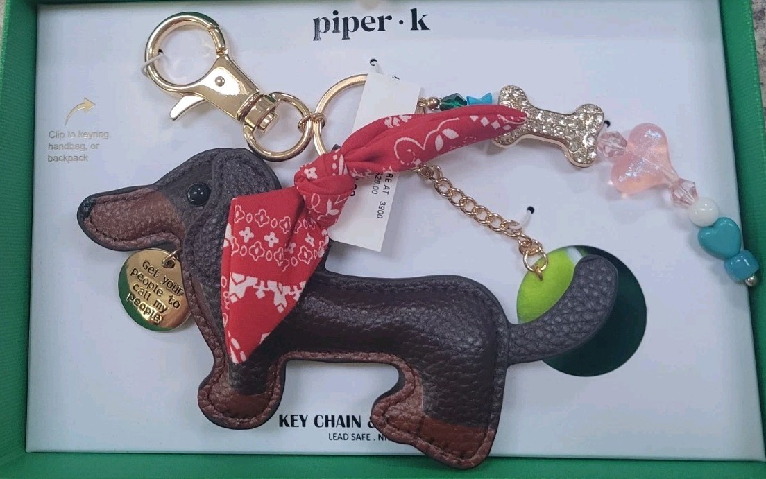 Piper K Dachshund Key Chain & Bag Charm
