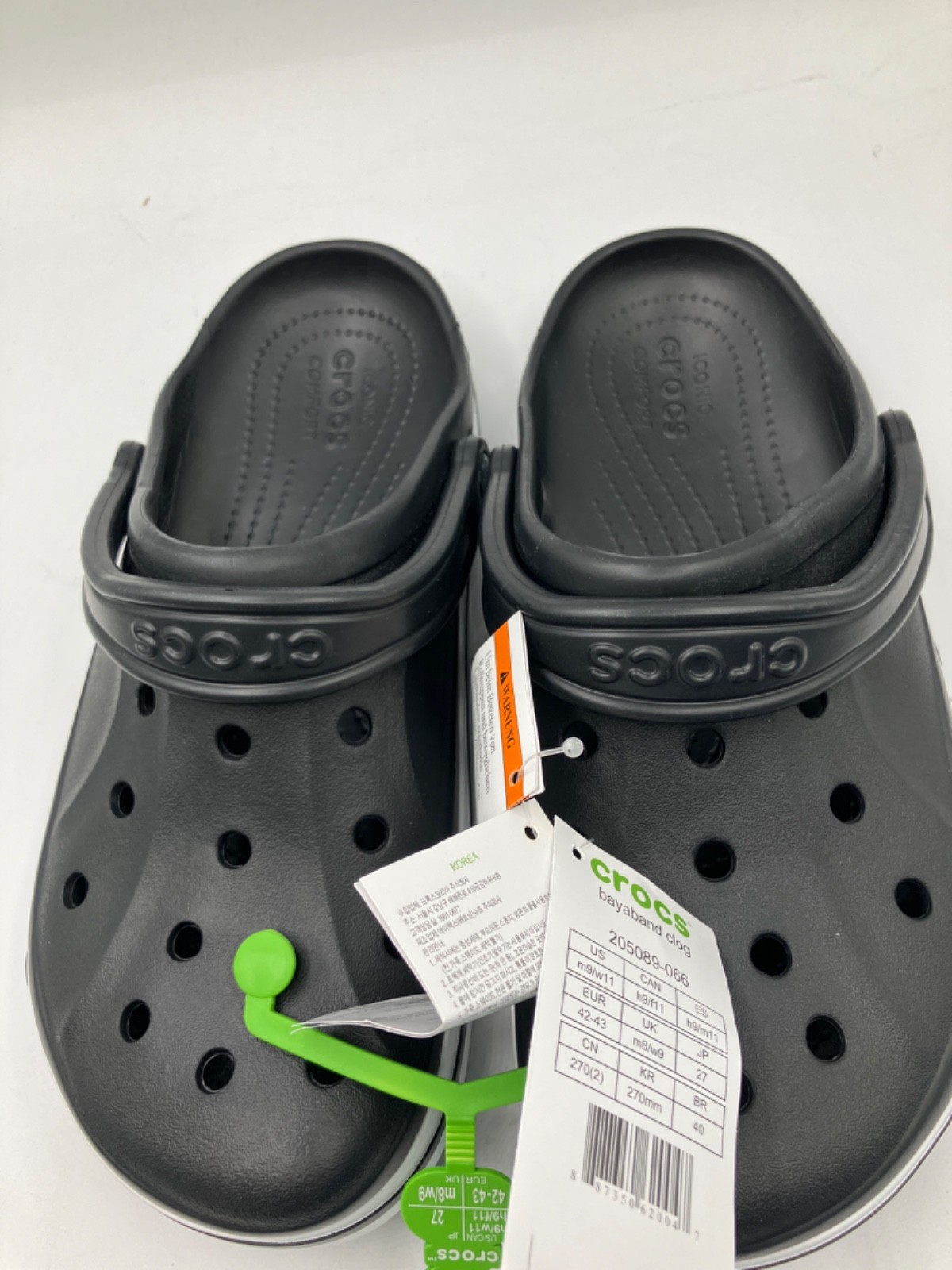 Crocs Adult Bayaband Clogs, Black/White, W10/M12, 205089-066