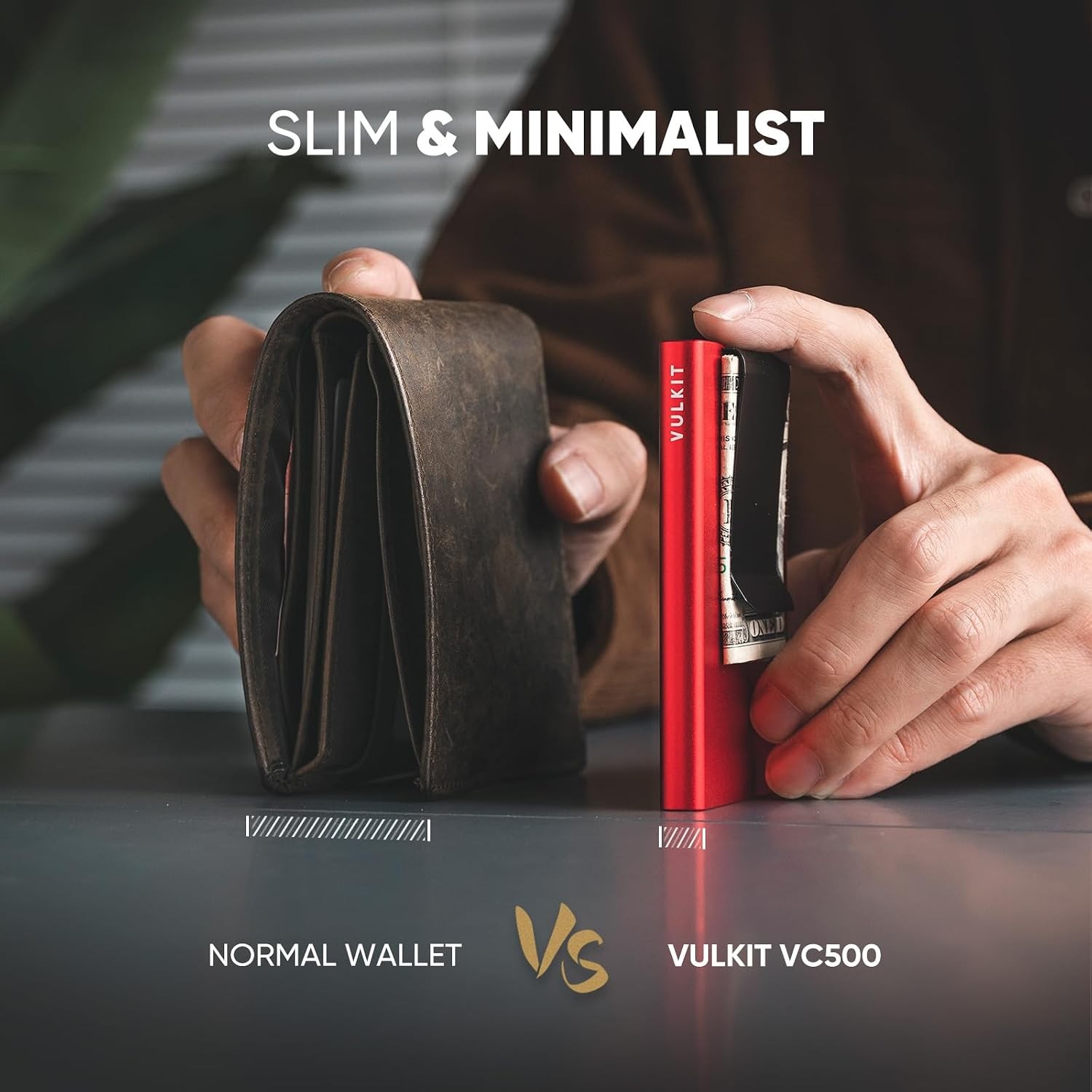 VULKIT Credit Card Holder RFID Blocking with Money Clip, Slim Aluminum POP UP Wa