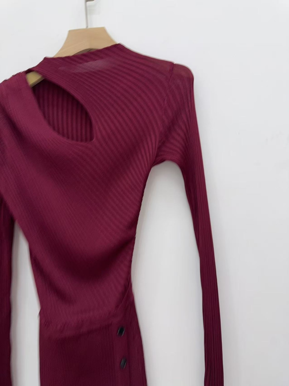 Self-Portrait Womens Autumn New Elegant Hollow Slim Knitted Medium Long Dress