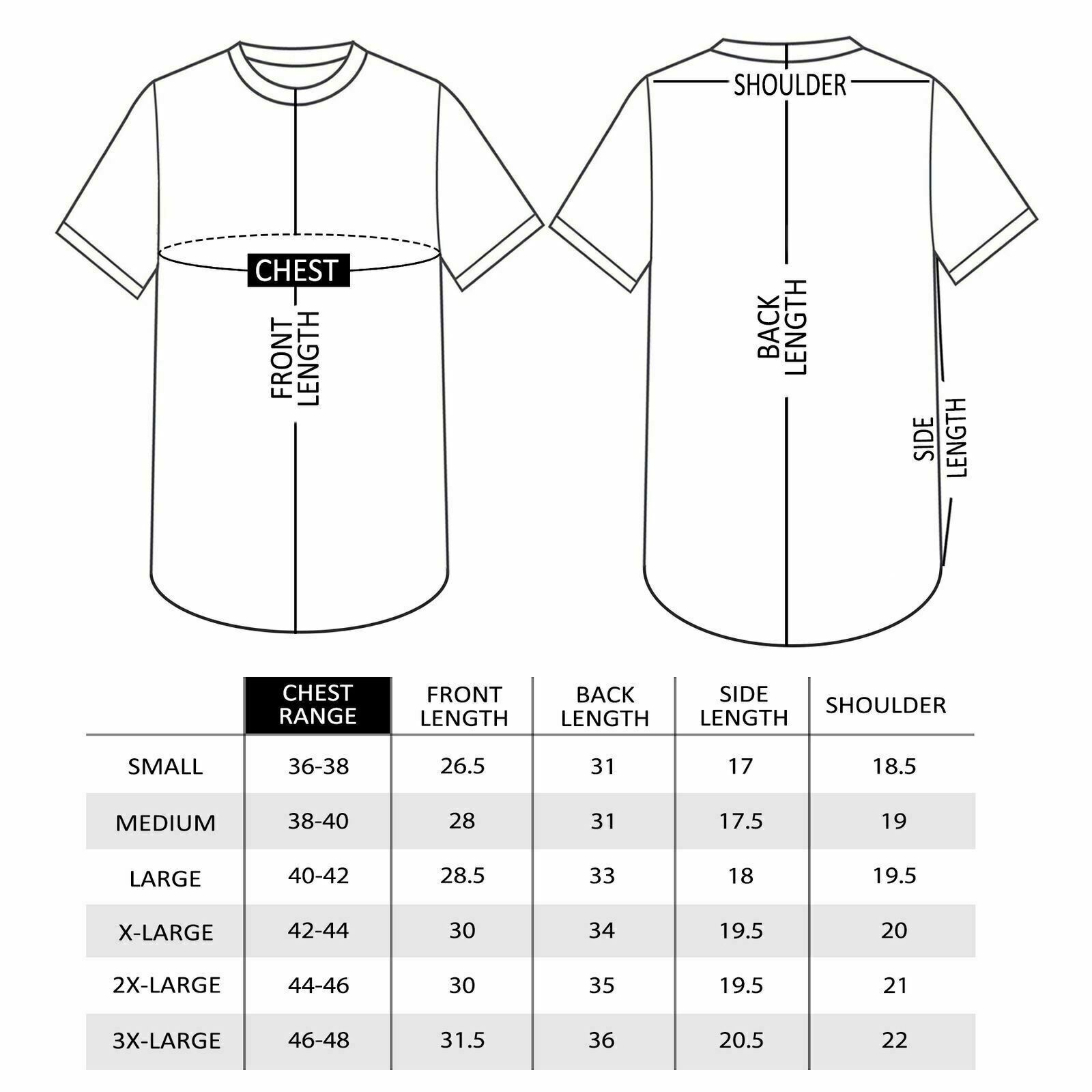 Mens BASIC HIPSTER T Shirts Casual Extended Longline Back Hip Hop Hemline Tee