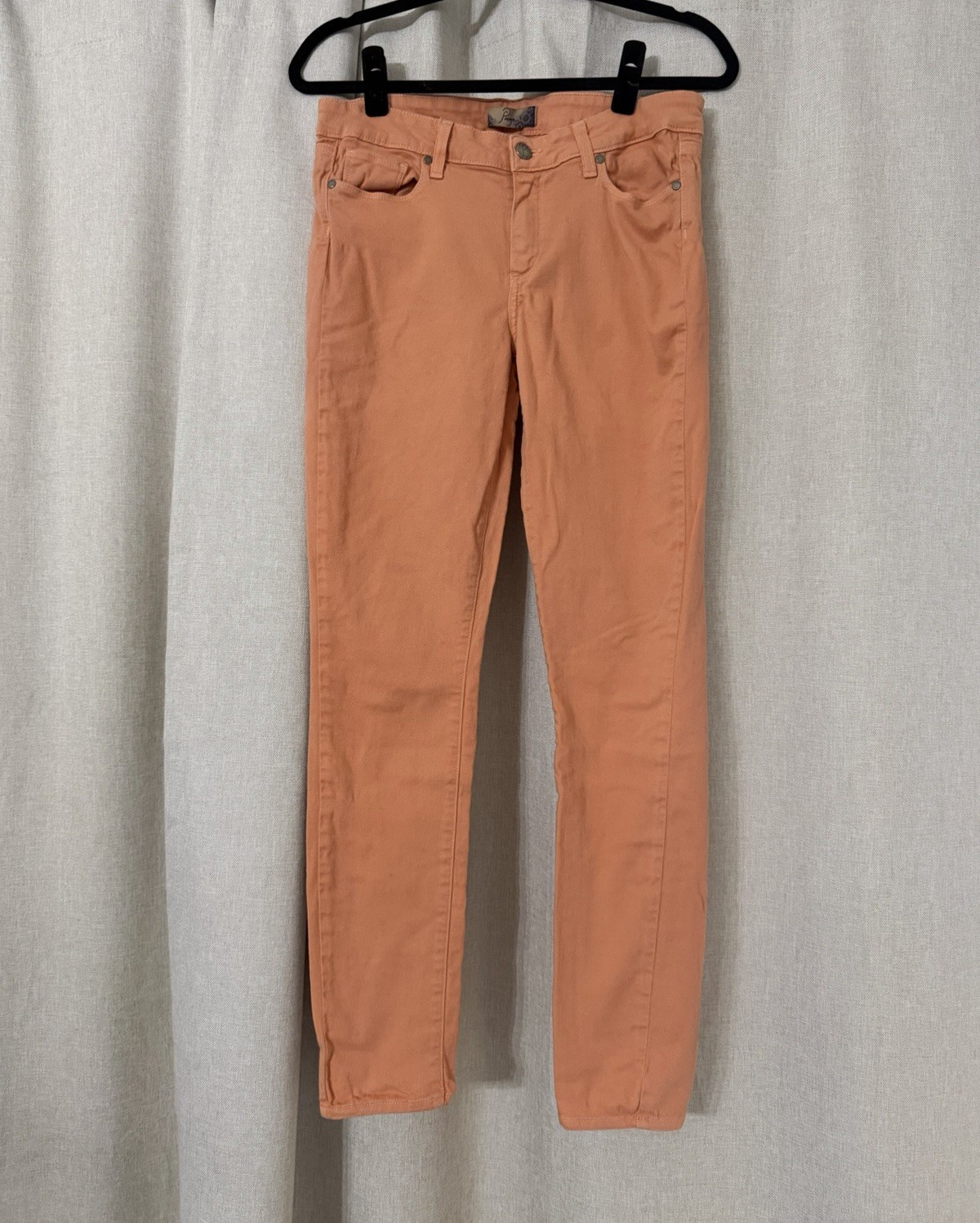 PAIGE Women’s Skinny Jeans Slim Fit Orange Medium Wash Cotton Denim 5-Pocket