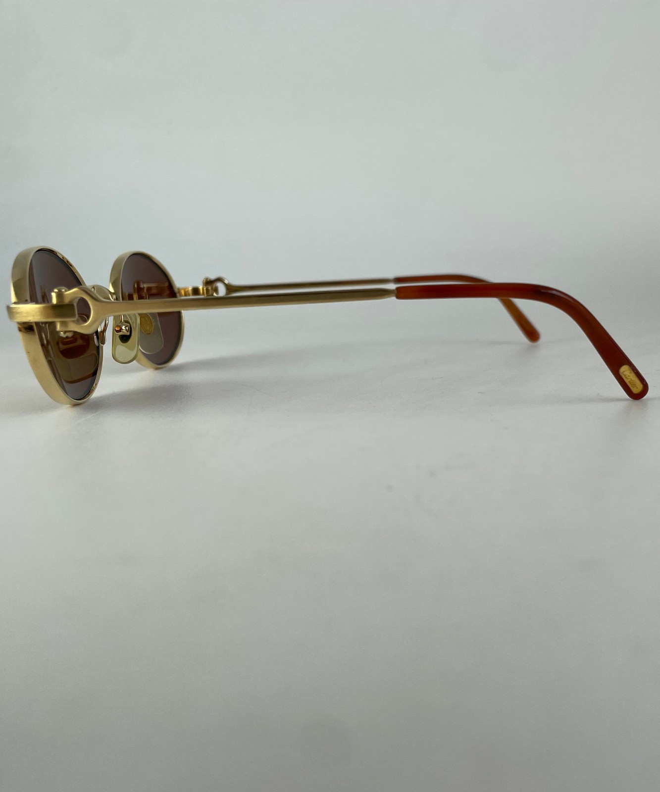 Vintage 80s Cartier Spider Sunglasses oval gold 22K trinity vendome santos must