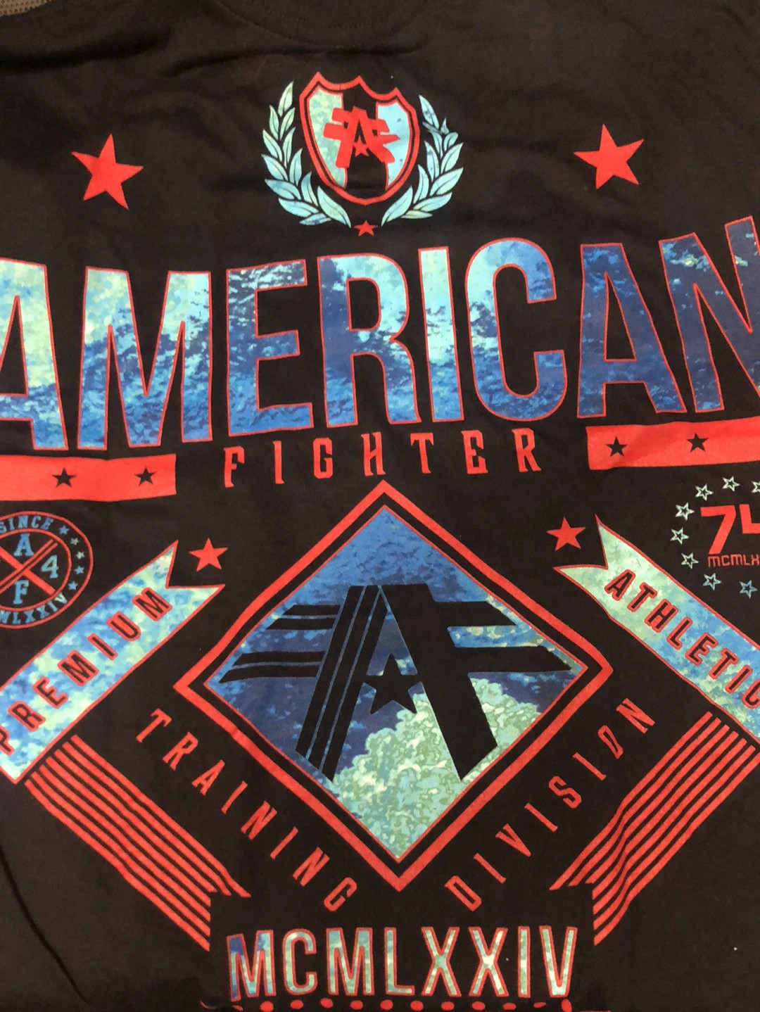 AMERICAN FIGHTER Men’s T-Shirt LANDER Biker Black Athletic MMA S-4XL