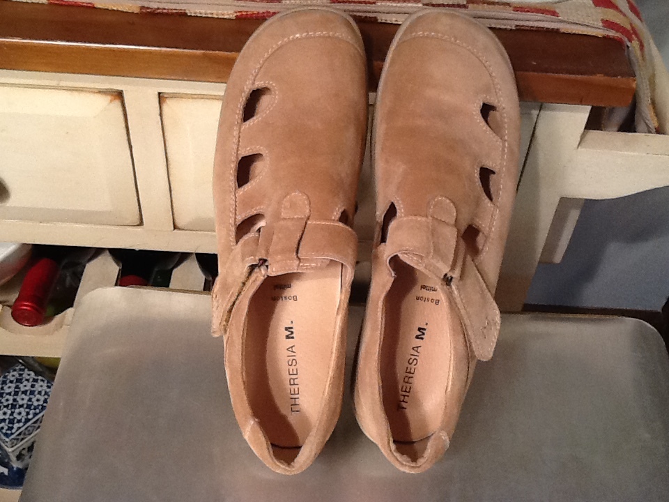 WOMEN Tan Suede THERESIA M Sz, 7 Boston Mittel MARY JANE
