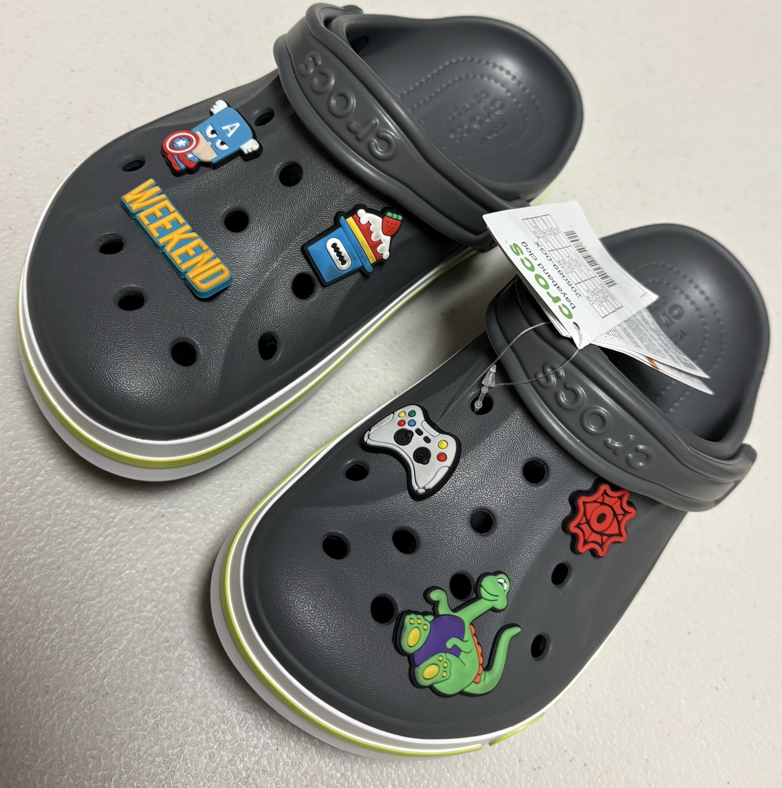 Authentic CROCS Bayaband Gray Clog Size Male 4 Women 6 New!