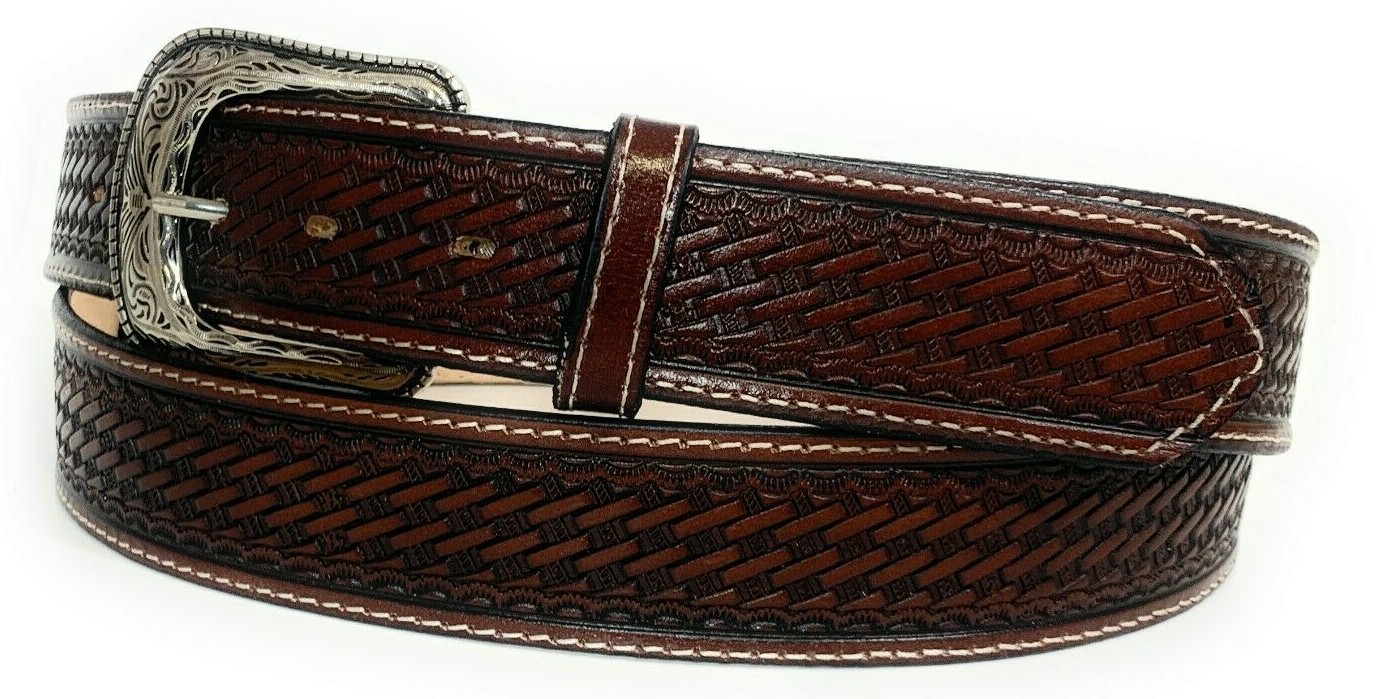 1 3/4″ WIDE MEN’S HEAVY DUTY BASKET WEAVE WESTERN CASUAL OR WORK LEATHER BELT