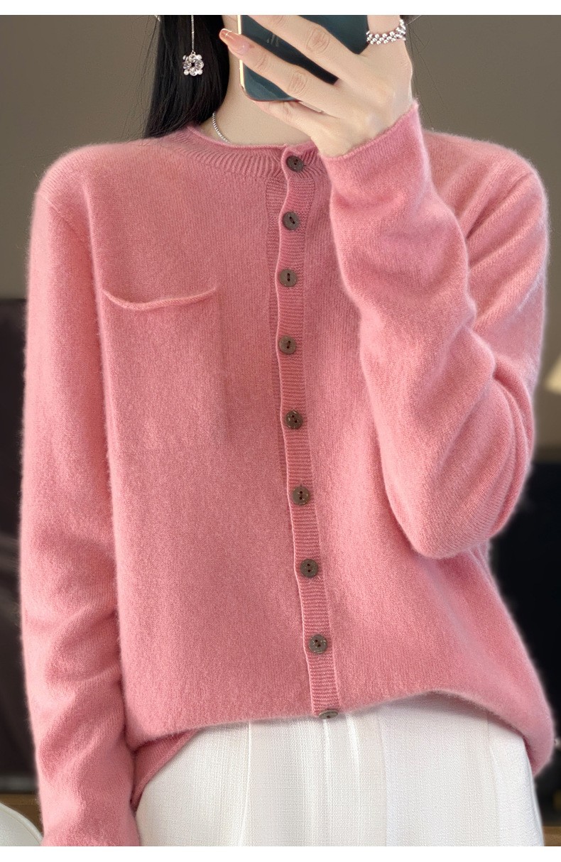 100% Cashmere Mock Neck Long Sleeve Cardigan Women’s Cashmere Cardigan Sweater