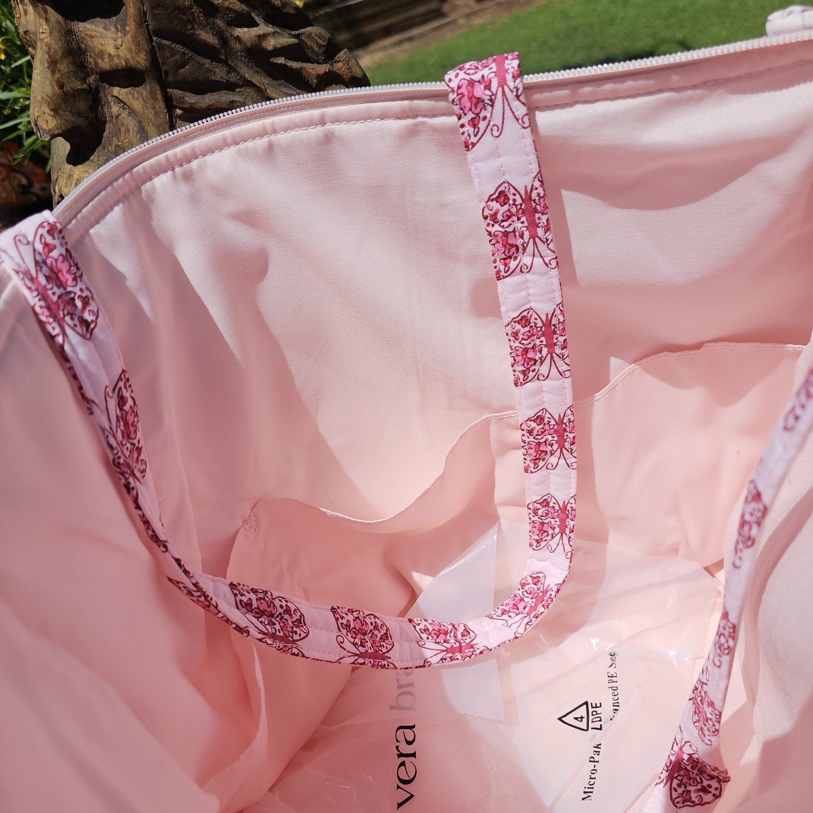 Vera Bradley- Lge North/South Tote Bag- Butterfly Blooms Crystal Pink- NWT- $159