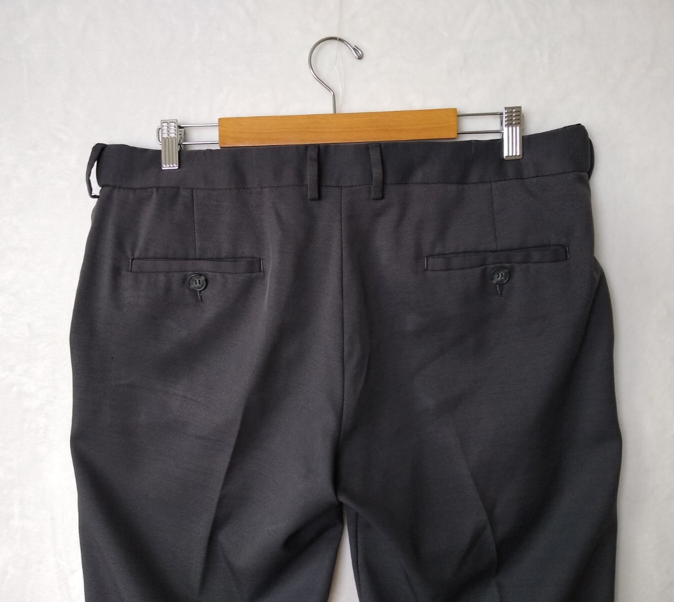 Haggar Dress Pants Mens 36×30 Gray Straight Fit All Day Comfort Expandable-Waist