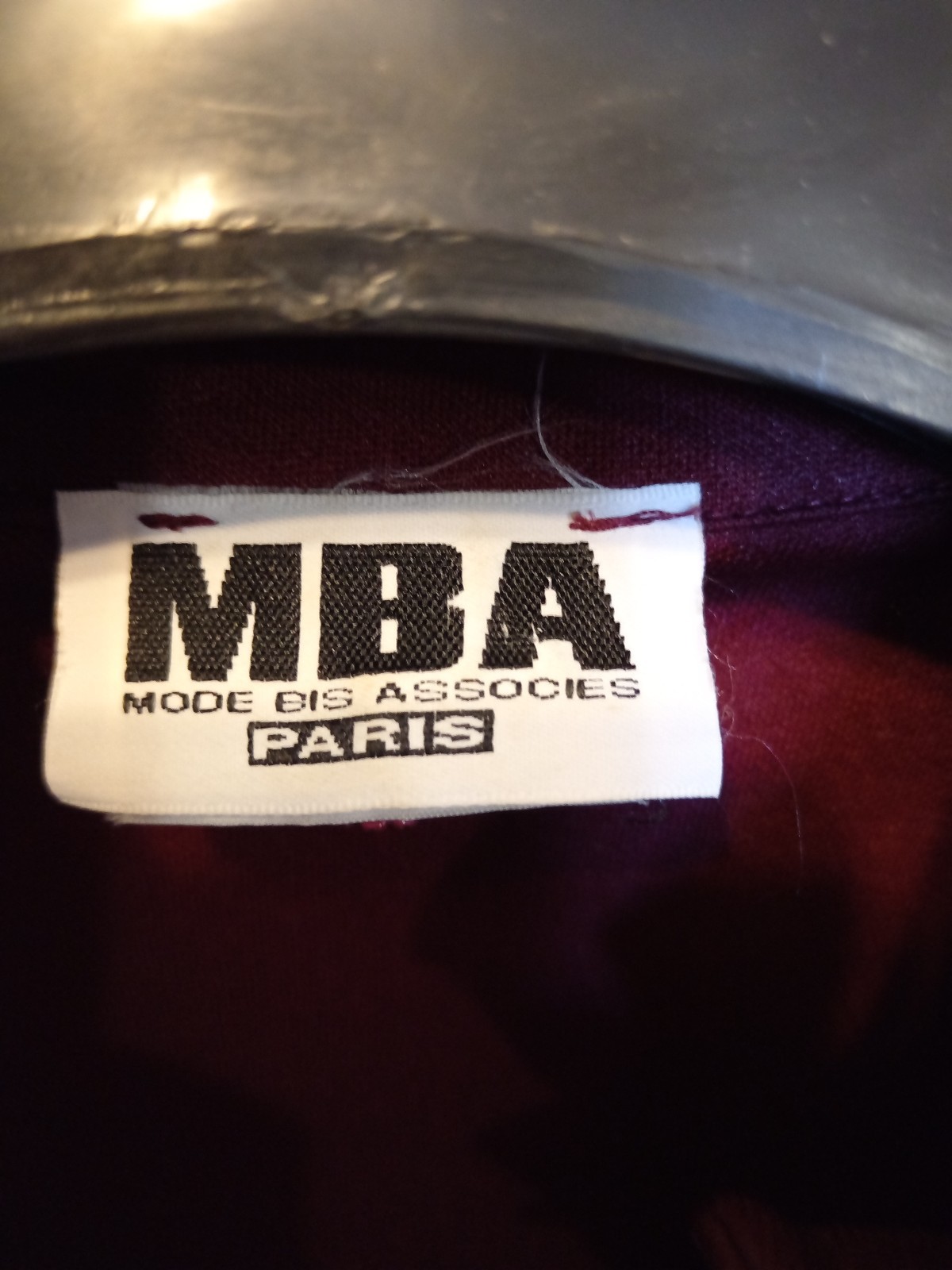 MBA Unikat Mode Bis Associes Paris Made in France burgundy vintage retro jacquar