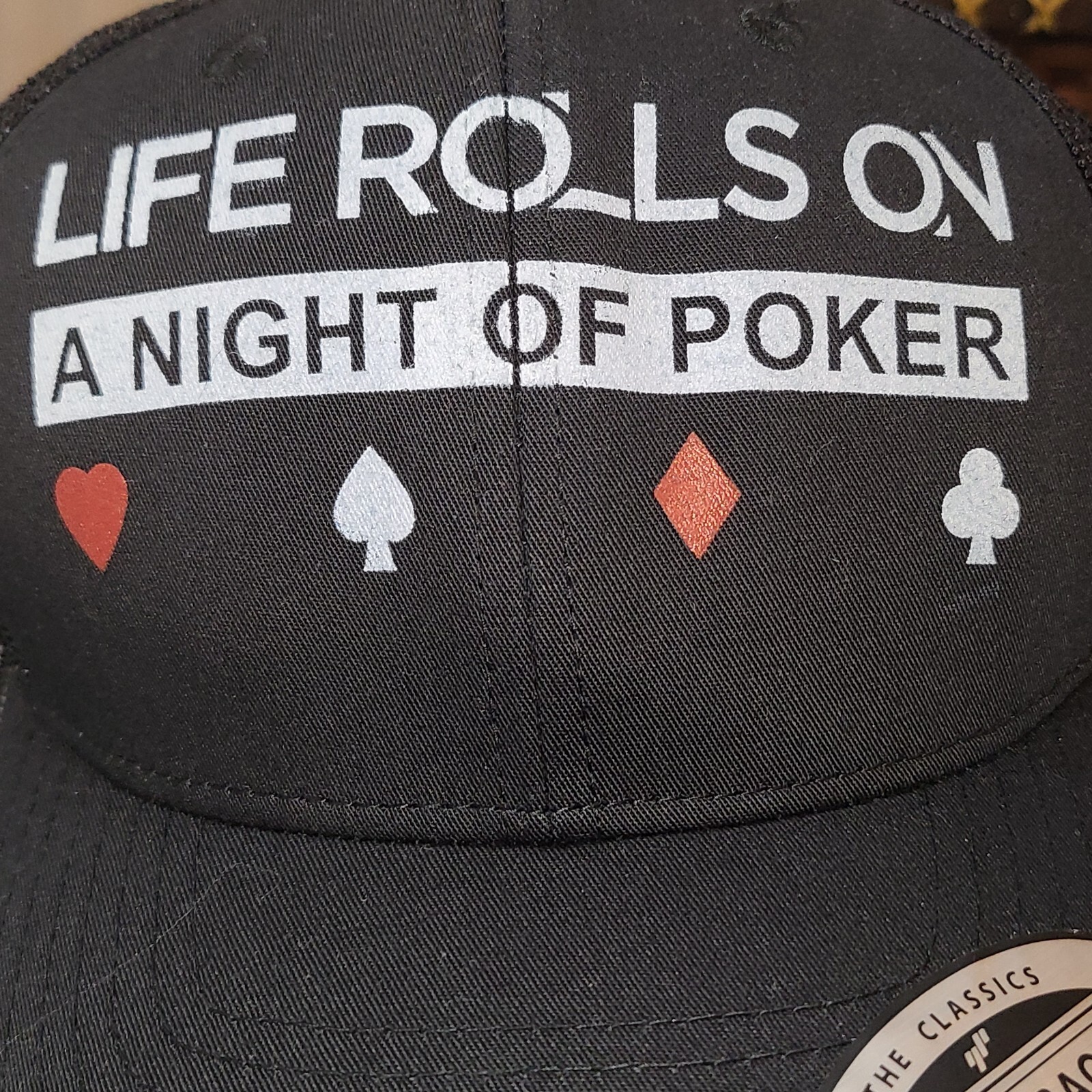 Pair of Life Rolls On A Night of Poker Black Yupoong Classics Snapback Mesh Caps