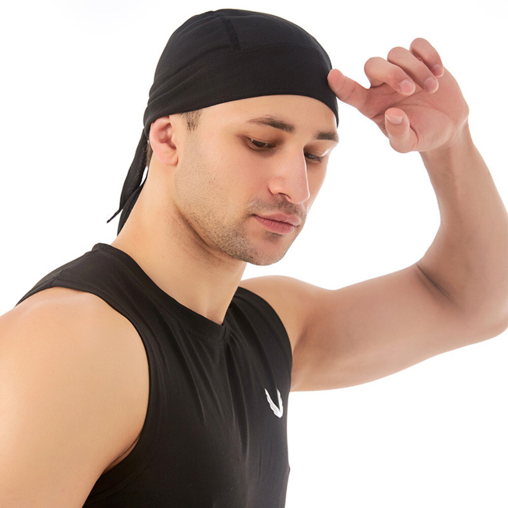 Cooling Motorcycle Wrap Biker Du Do Black Bandana Doo Rag Head Skull Cap Durag