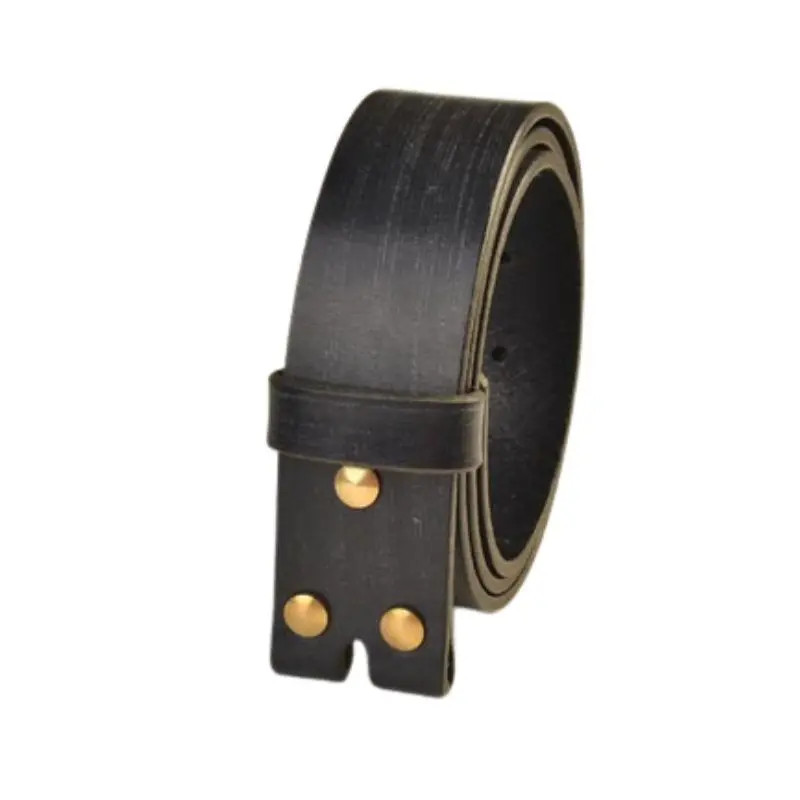 Horsehide Leather Strap Full Grain No Buckle Mens Casual Belt 3.8cm Width
