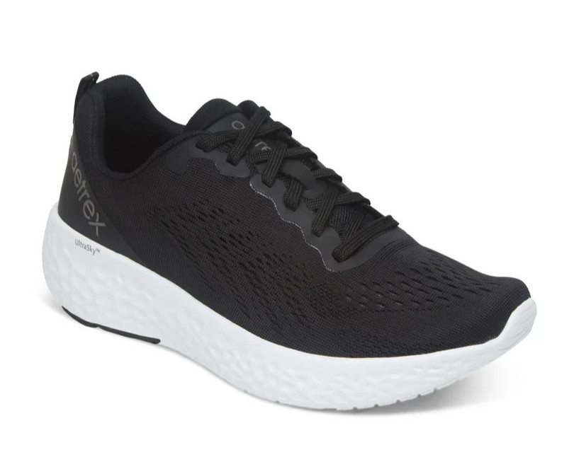 Aetrex Danika Machine Washable Orthotic Mesh Sneaker Black US 8.5 EUR 39