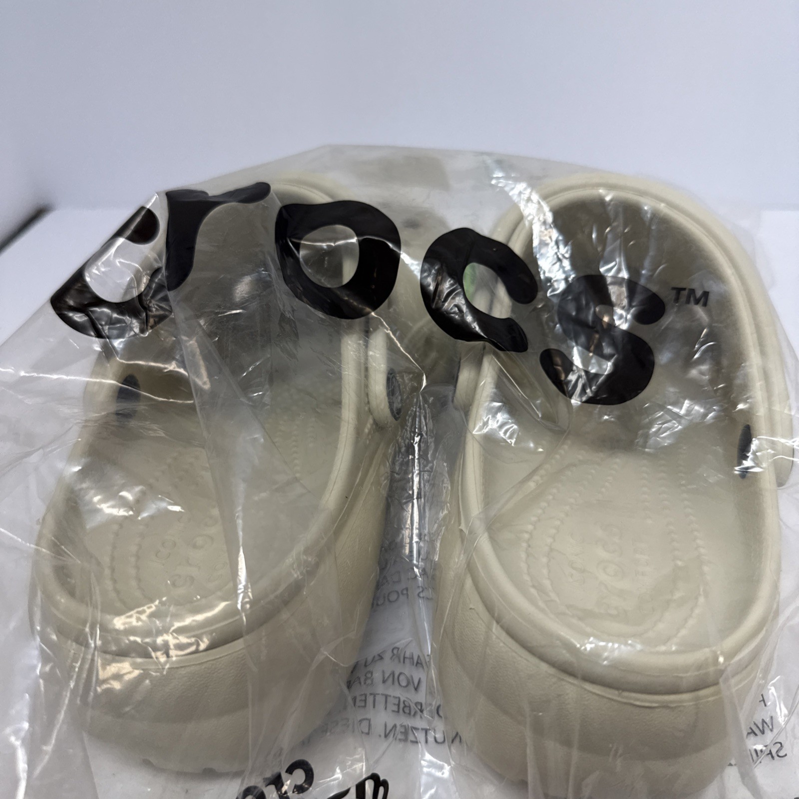 Crocs Mega Crush Clogs Platform Shoes Bone Ivory Men’s Size 7 Women Size 9