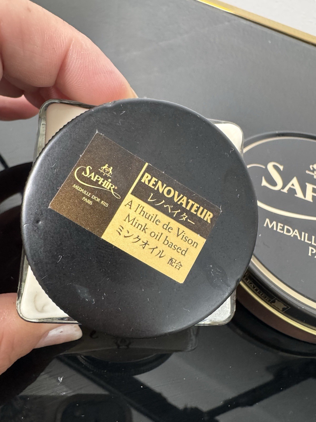 Saphir Medaille d’Or Renovateur 75ml Jar + Glacage Shoe Polish Medium Brown