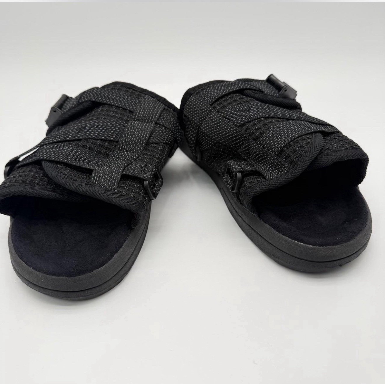 DRACO Men’s Black Slide Sandals Size 11 Adjustable Strap Synthetic Logo