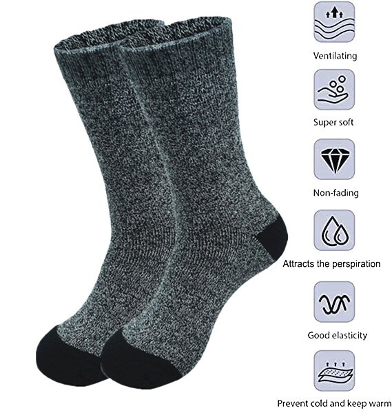 3 Pairs For Men Heavy Winter Super Warm Boots Wool Feel Crew Socks Size 9-13