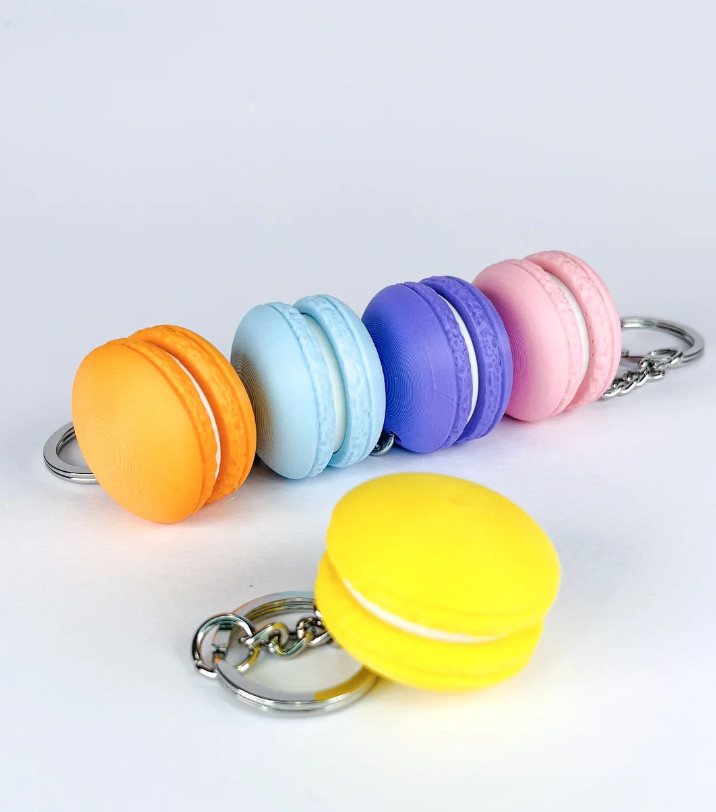 Macaron Fidget Clicker Keychain Toys EDC Slider Stress Relief Key Chain Fun Kids