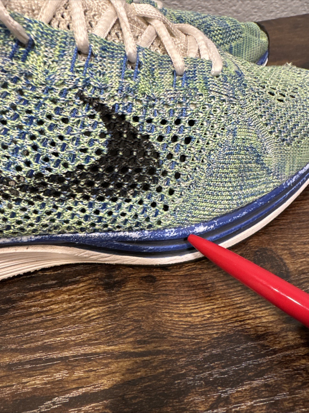 Nike Flyknit Racer Tranquil Teal Blue White 526628-810 Shoes Racer Men’s Size 10