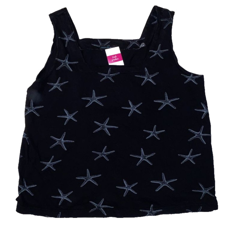 Fresh Produce 2x black starfish jersey cotton $49 boxy tank top nwt new 2x