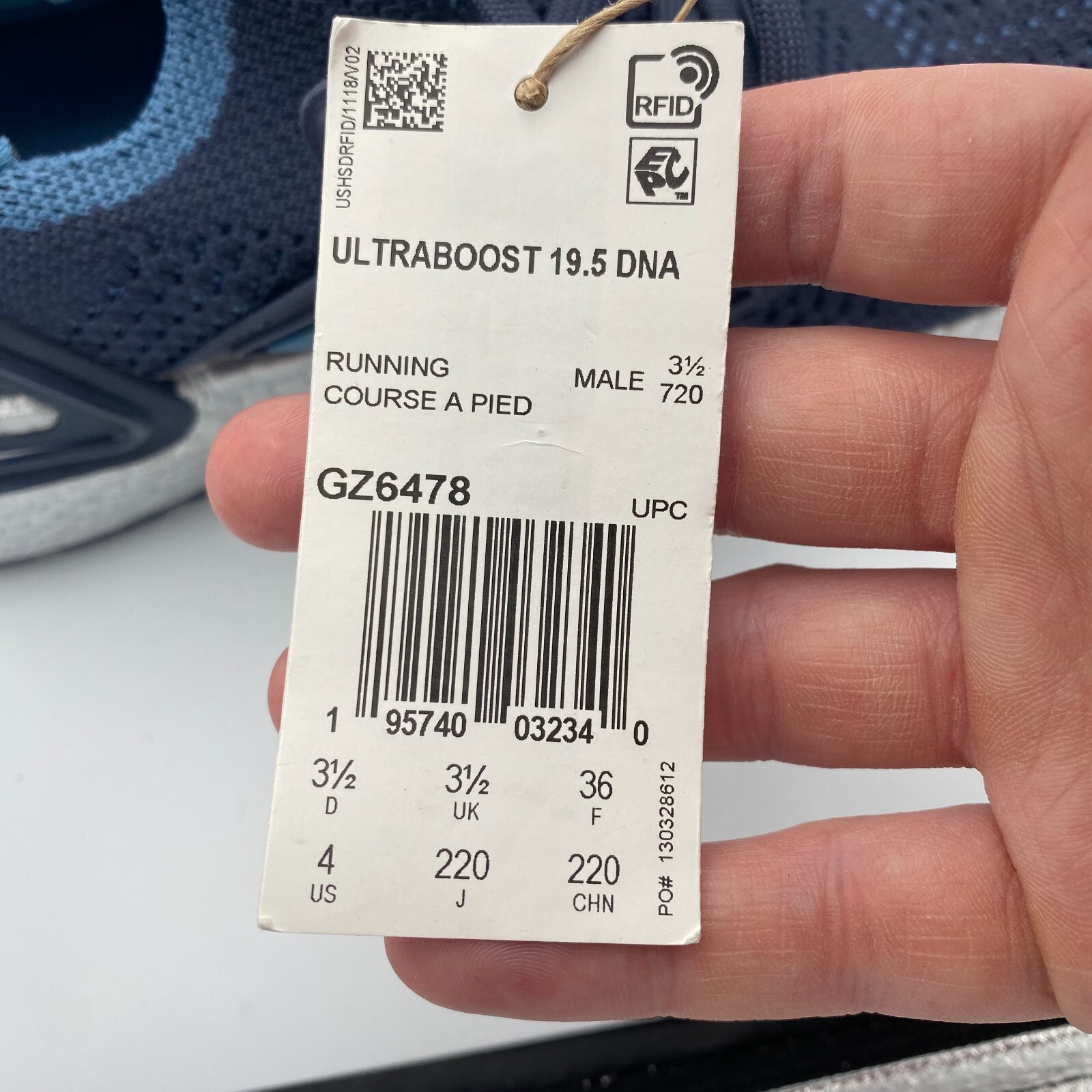 Adidas UltraBoost 19.5 DNA Shadow Navy Size US Men 4. Women 6