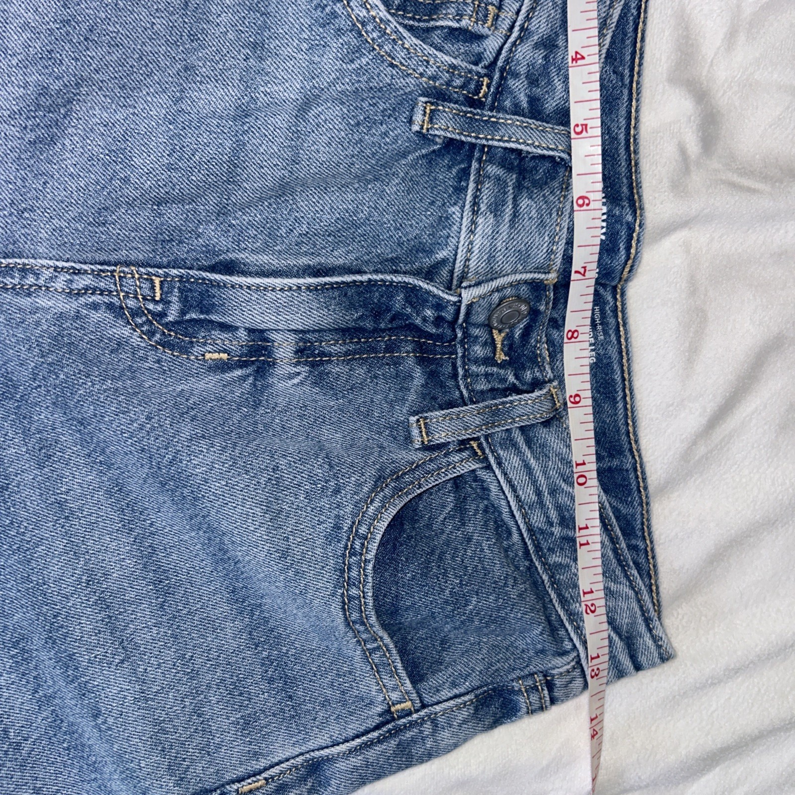 Old Navy Girls Size 12 High Rise Baggy Wide Leg Denim Blue Jeans-Excellent