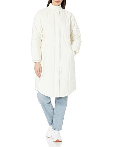 Amazon Essentials Women’s Oversized Quilted Coat, Eggshell White, Size S