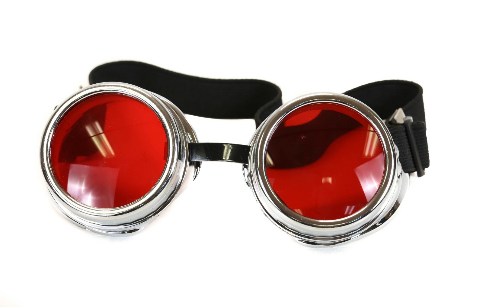 Red Lens Victorian Steampunk Goggles Glasses Welding Cyber Punk Gothic Cosplay