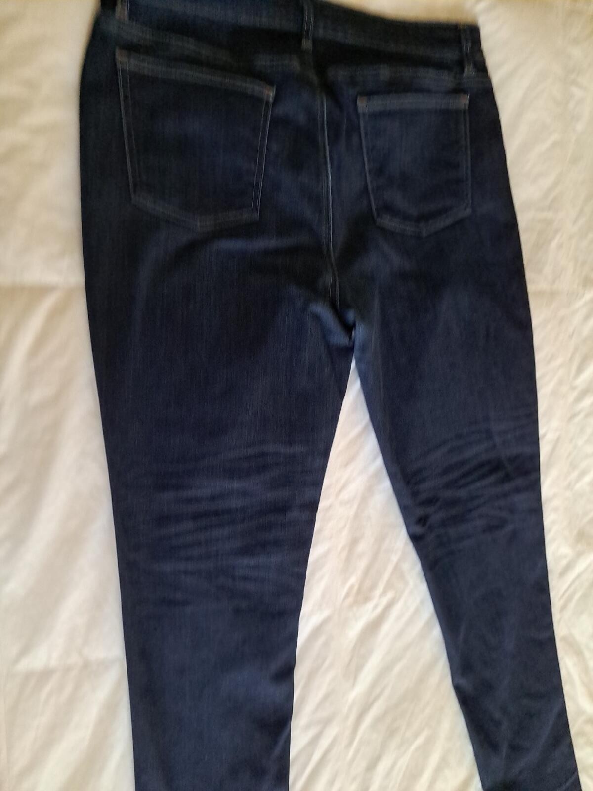 Eileen Fisher Blue Jeans Sz 12 EUC 5 Pkt Tapered Returns Accepted 34×31