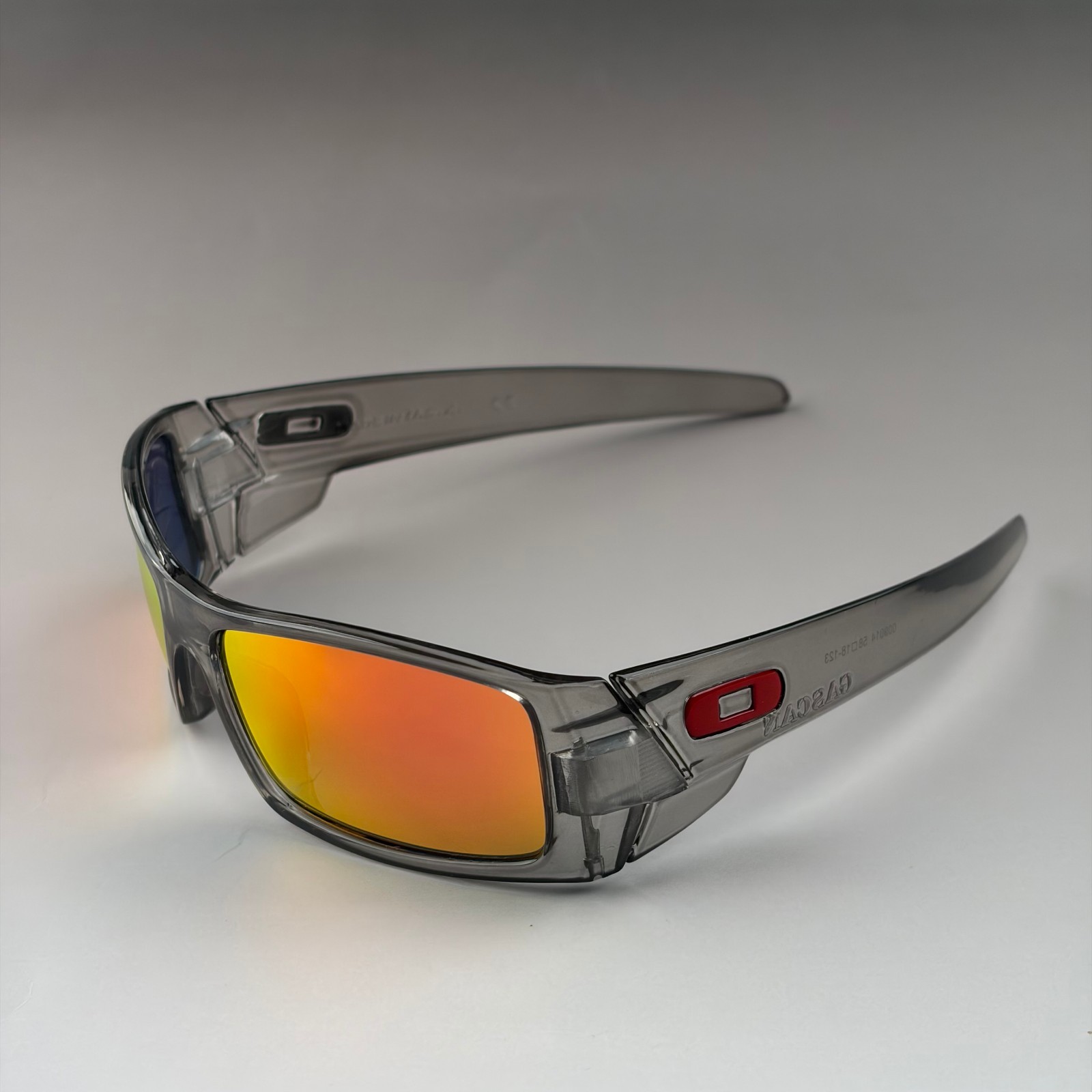 Oakley Gascan CRYSTAL BLACK/Red Ruby Iridium Polarized Sunglasses +Box