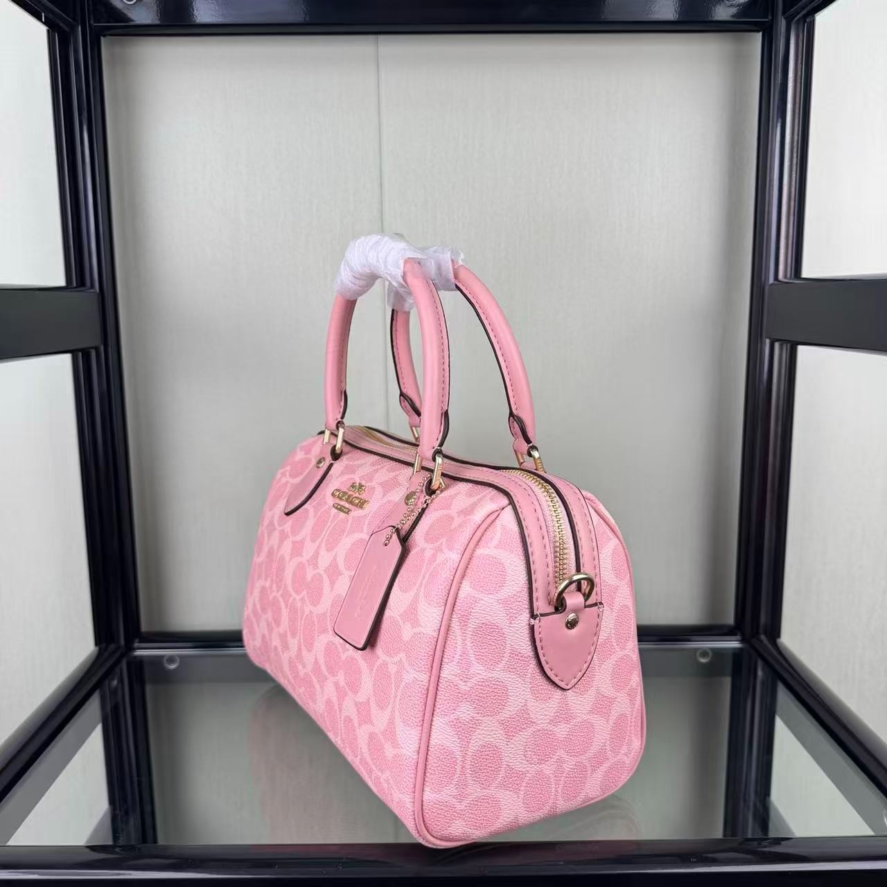 COACH Roan Satchel Bag Signature Canvas Powder Pink CV961 Outlet NEW
