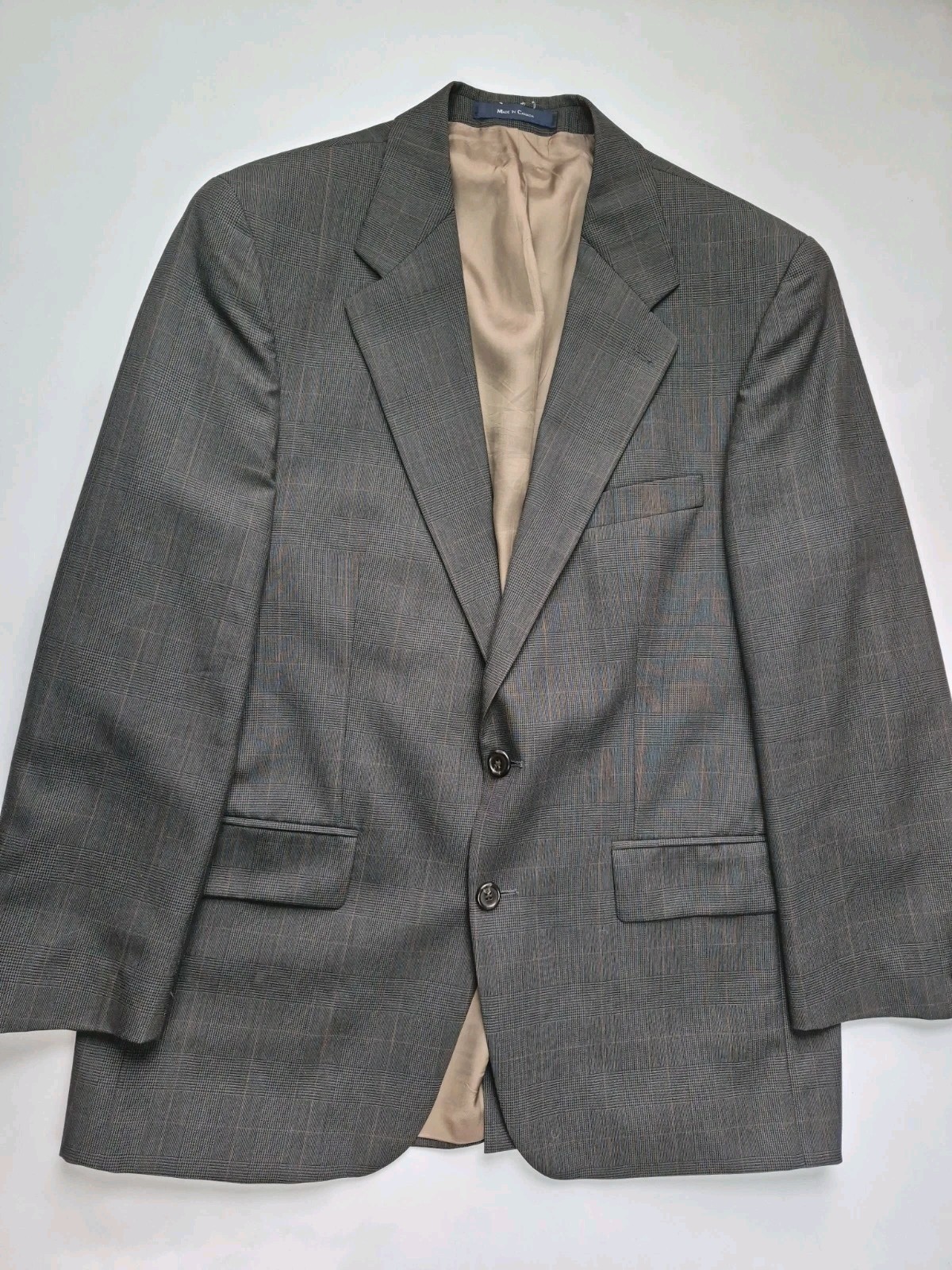 🇺🇸 Vtg Chaps Ralph Lauren Mens Wool Sports Coat 42R Dark Taupe 2 Button