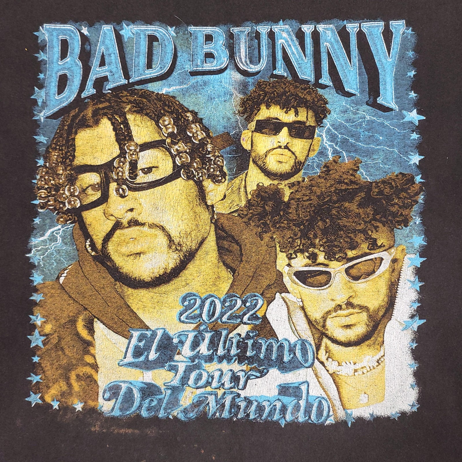 Bad Bunny Shirt Mens Medium Black 2022 El Ultimo Tour Del Mundo Music Concert