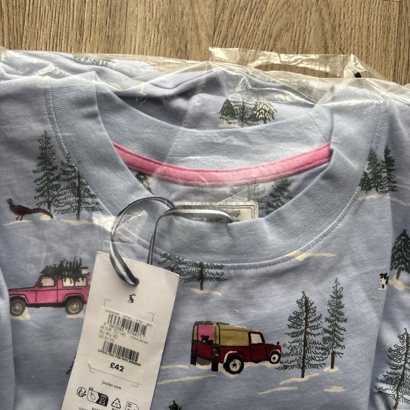 JOULES LYLA PJ 4×4 Blue Pyjamas Size M (UK12/14) BNWT RRP£42