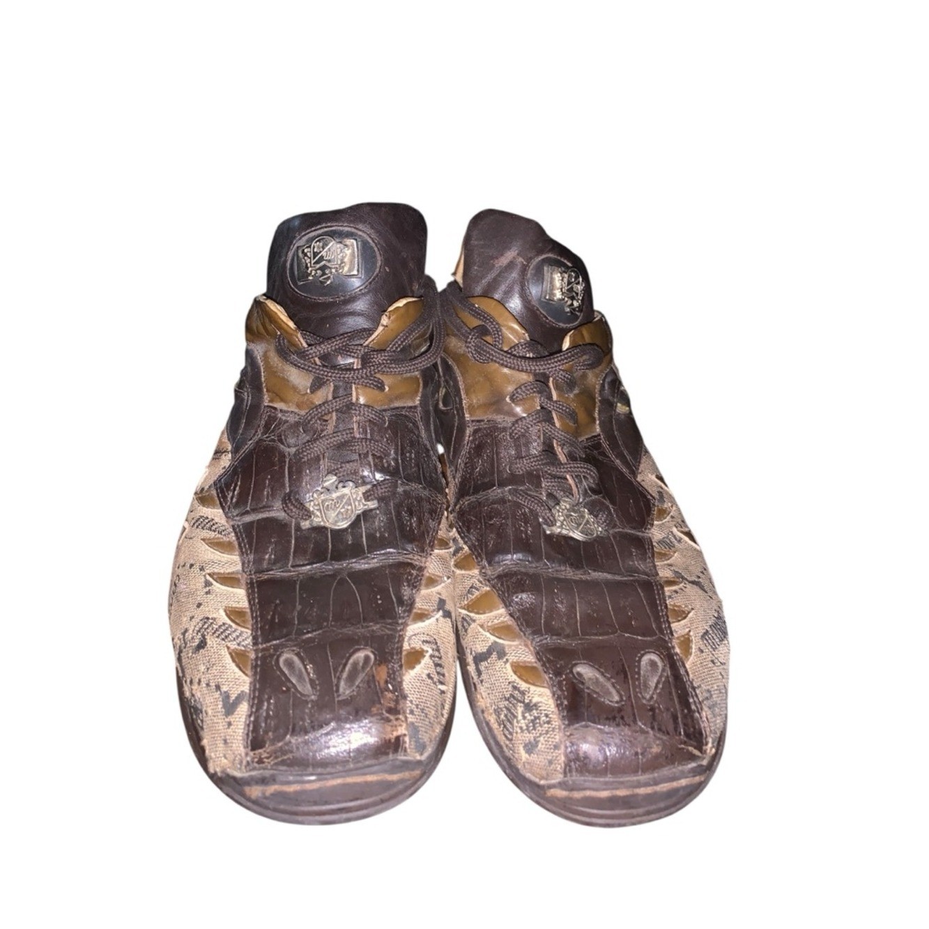 Mauri 8770 Dark Brown Baby Crocodile + Fabric Sneakers