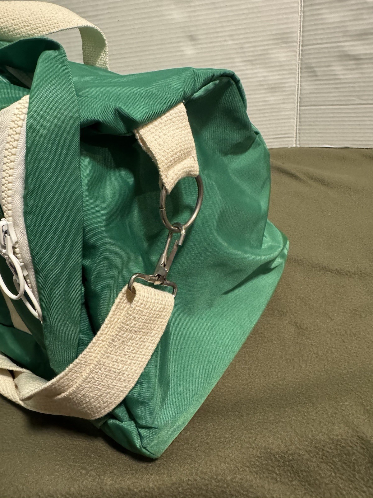Vintage NYI Goldman Sachs Duffel Bag Green Retro Wall Street Gym Travel Rare