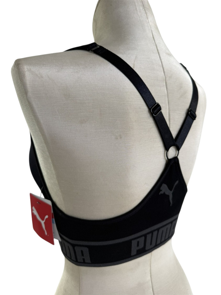 PUMA Sports Bra NEW Padded Seamless Black Women Large Removable Cup Drycell $28