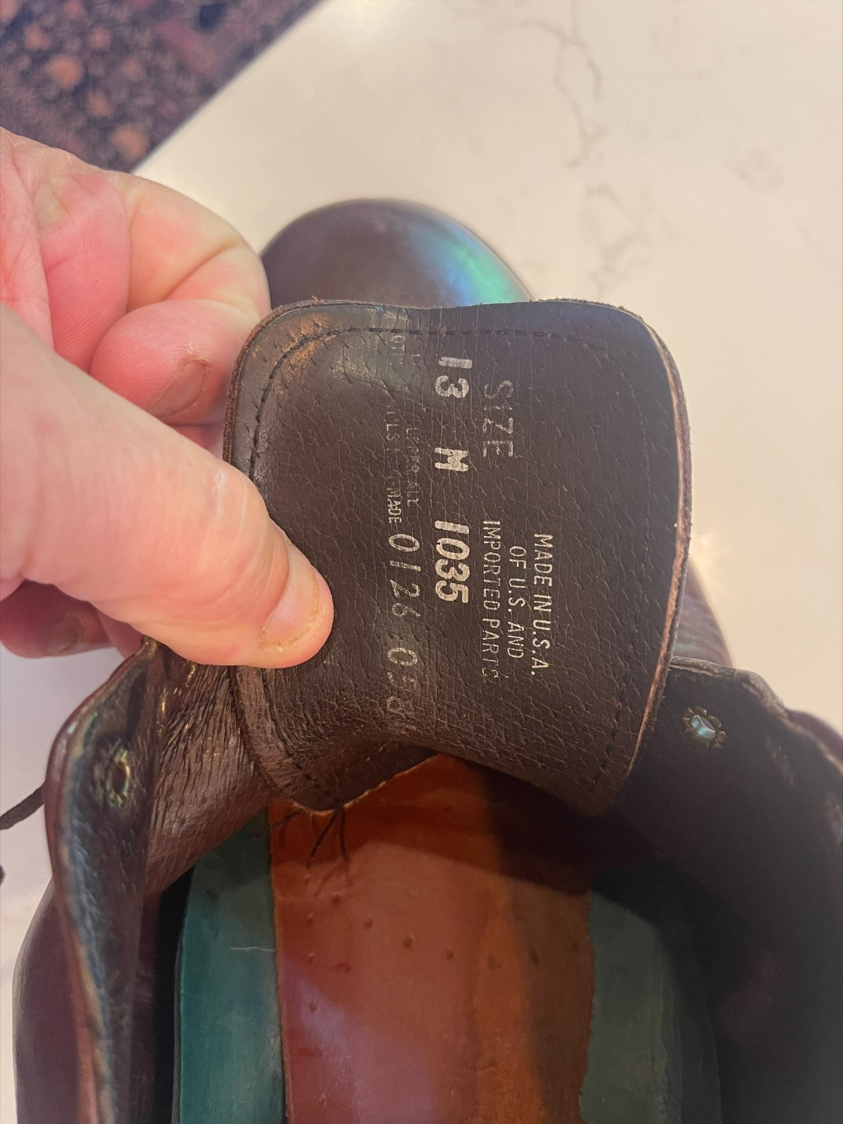 H.S. TRASK 13 M Bison Leather Saddle Shoes Model #1035