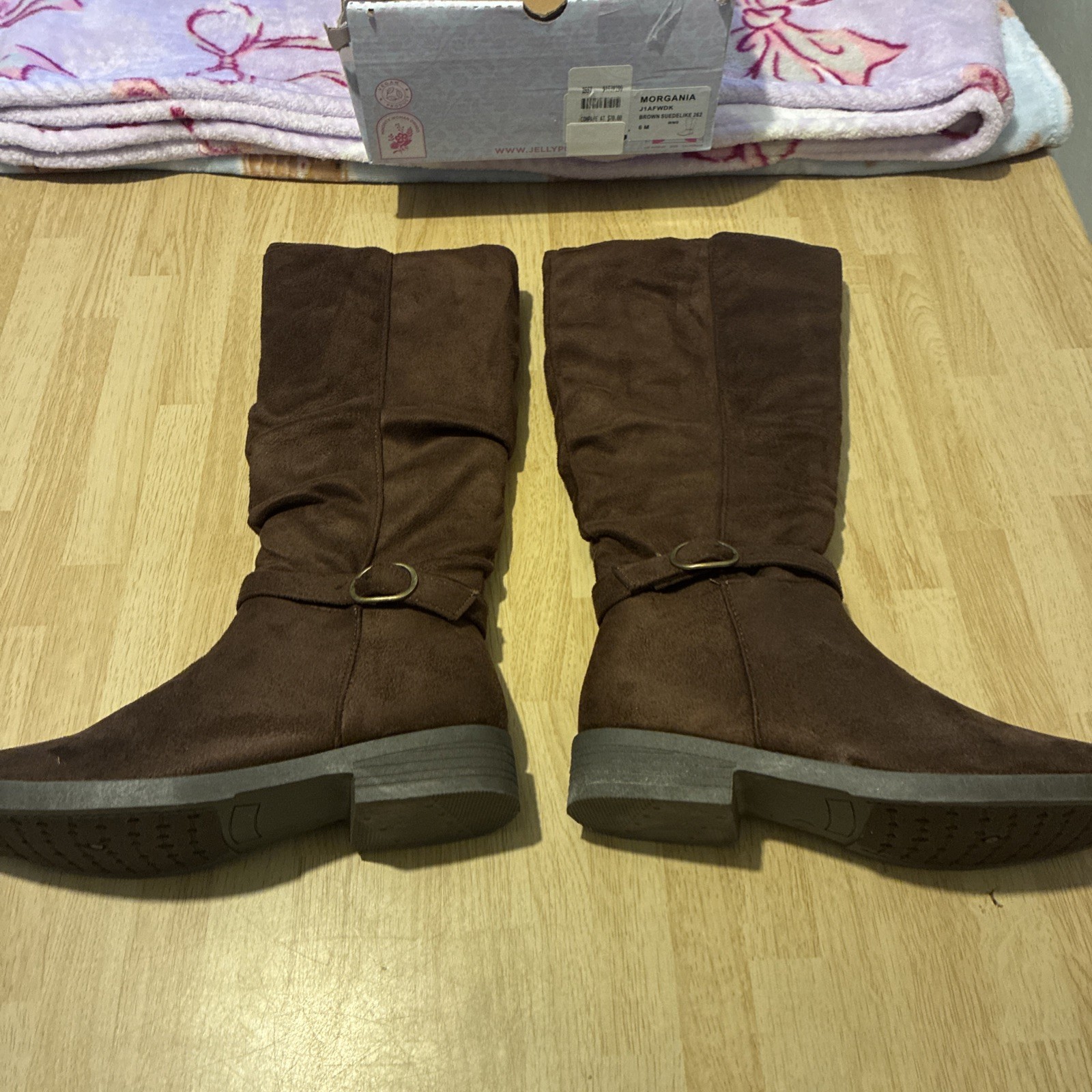 New $70 Jellypop Morgania Brown Suedelike Zip Up Women’s Boots Size 6m
