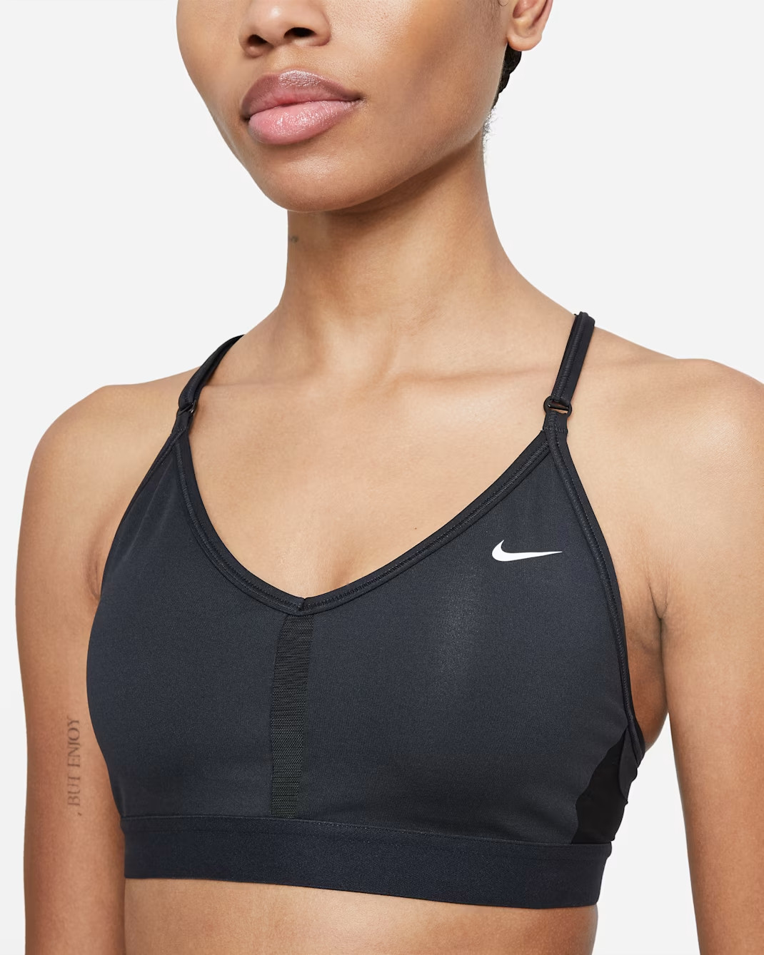 NIKE INDY V NECK WOMEN DRI-FIT LIGHT PADDED SPORTS TRAINING BRA BLACK#CZ4456-NWT