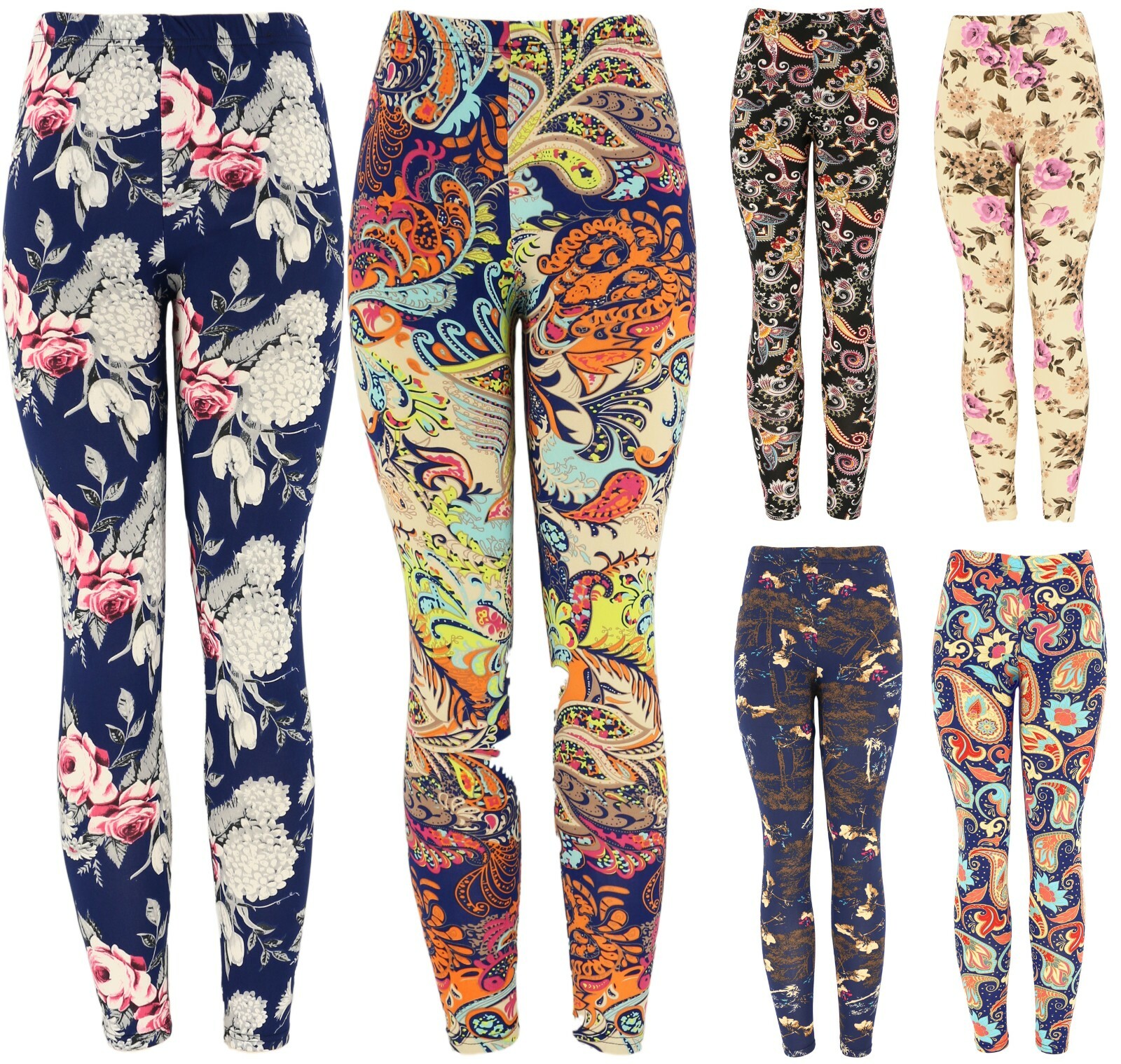 Women’s REG/Plus Super Soft Cotton Blend Basic Workout Printed Pattern Leggings