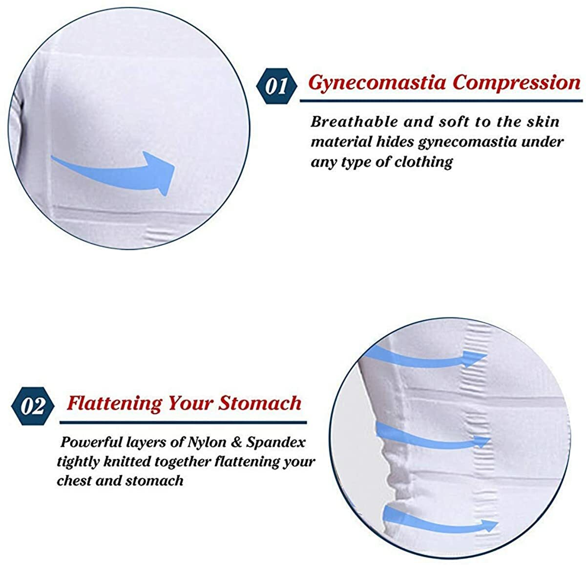 Men’s Slimming Body Shaper Posture Corrector Vest Abdomen Compression Shirt Tops
