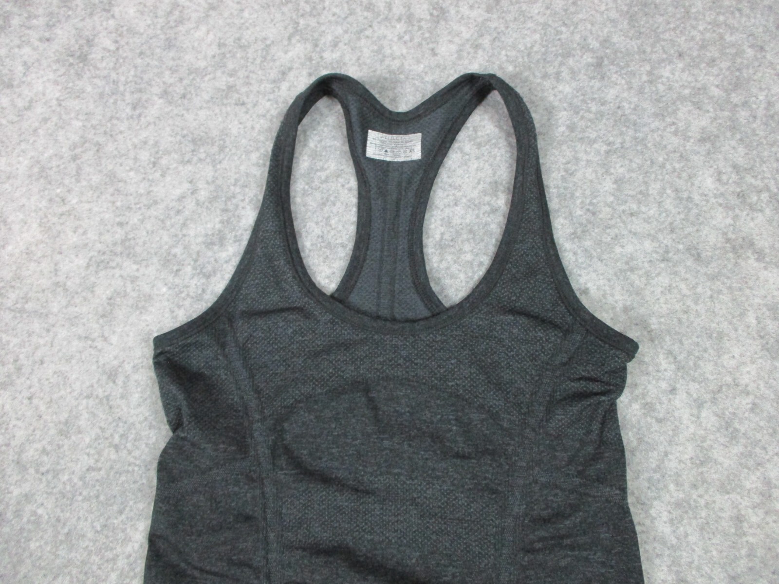 Athleta Tank Top Womens XS Gray Black heathered W29in Workout Sport Slim Ladies