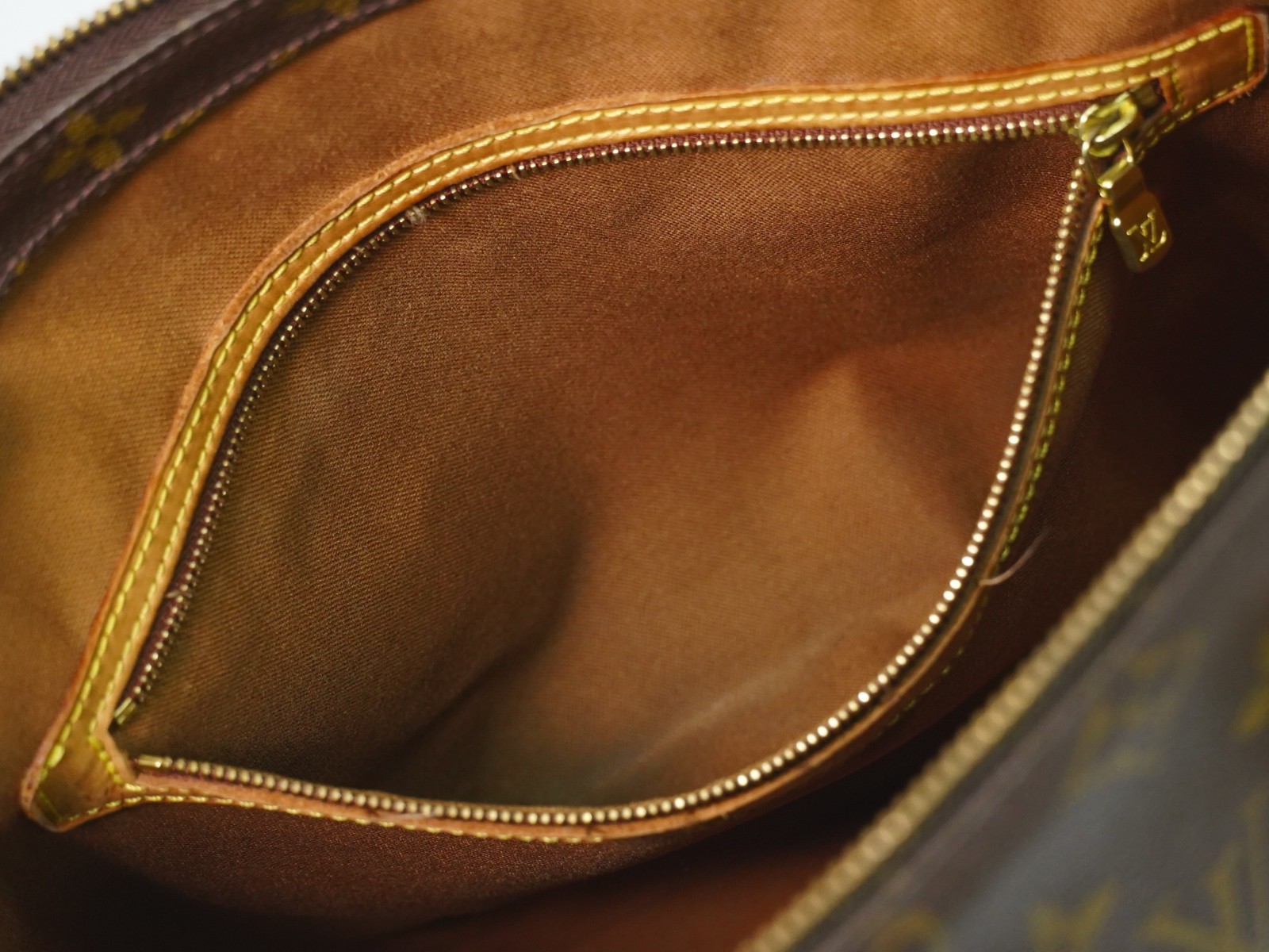 Louis Vuitton Cabas Mezzo M51151 Monogram Canvas Shoulder Tote Bag Brown