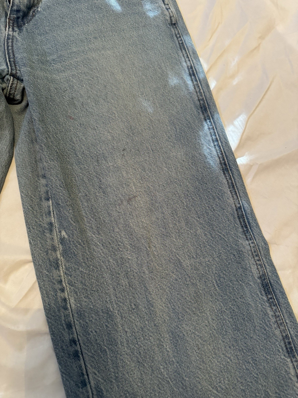 PacSun Women’s Blue Light Wash Low Rise Wide-Leg Jeans 5-Pocket Button Zip