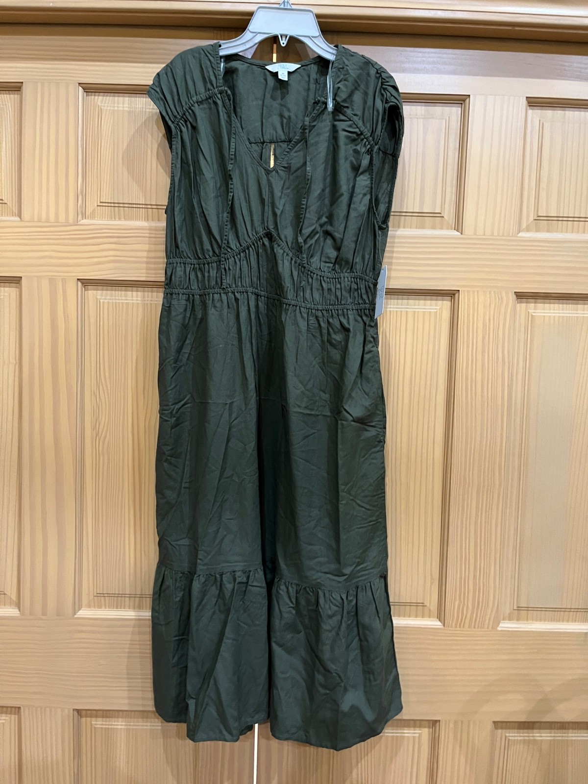 Time and Tru Women Green Midi Fit Flare Sleeveless dress Upick Size Spade New