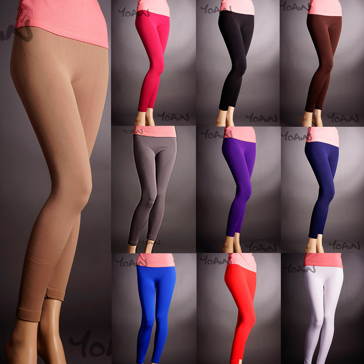 10pc~2pc Wholesale Bulk Women’s Basic Fleece Solid Colors Winter Leggings